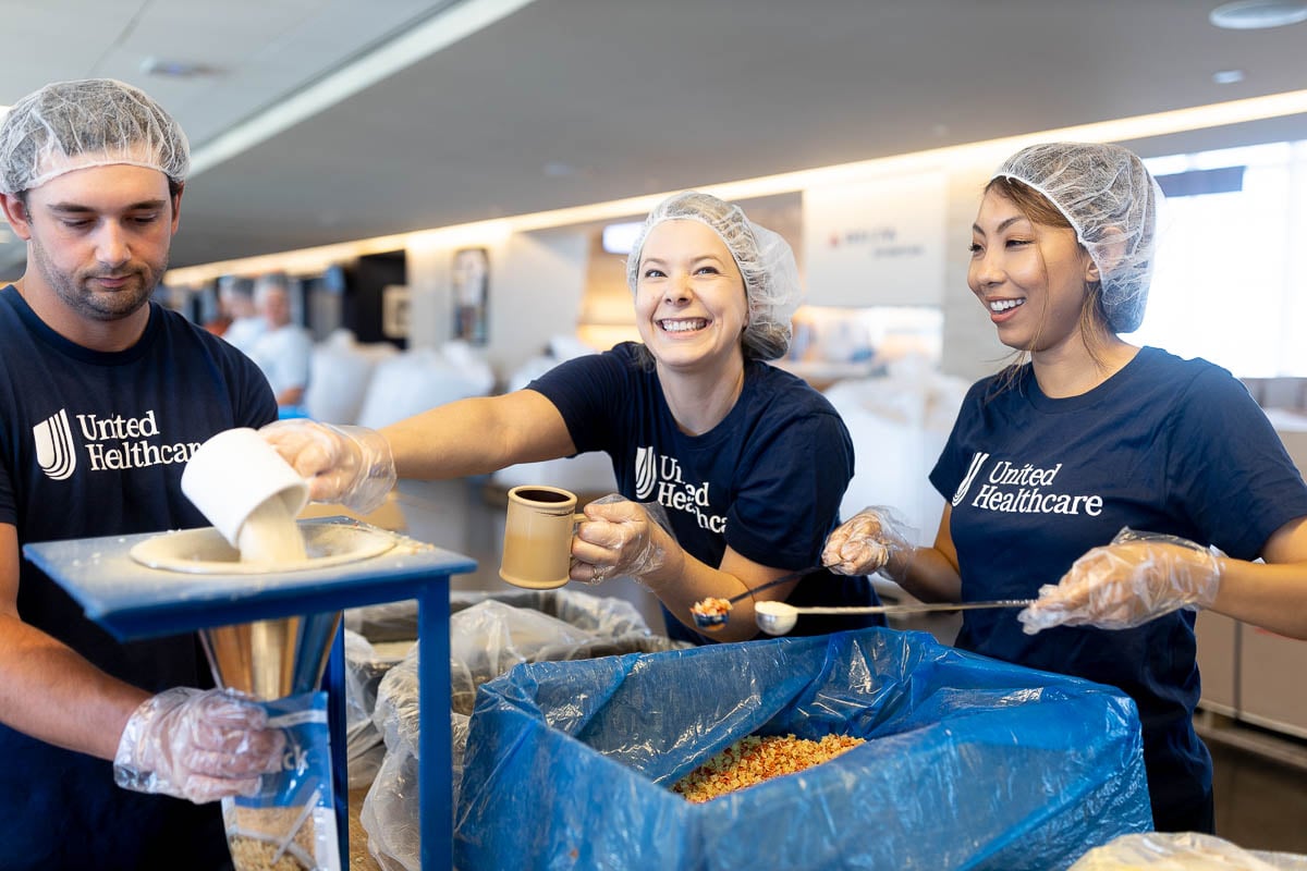 Volunteers packing together at Chanhassen